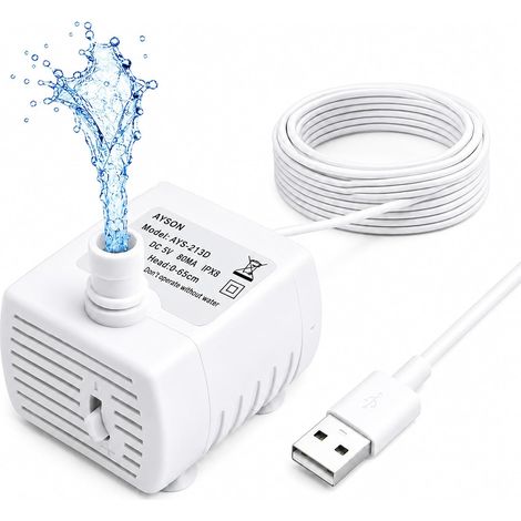 Mini Pompe à Eau Submersible USB 5V 1-3W 180L/H Pompe Silencieuse (1/5)