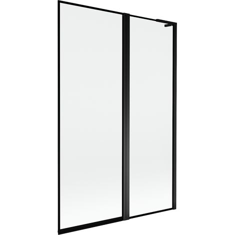 Mexen Mist L paravento vasca da bagno a 2 ante destro 120 x 150 cm, cornice nera, nero - 8A9L-120-011-70-70-P (1/5)