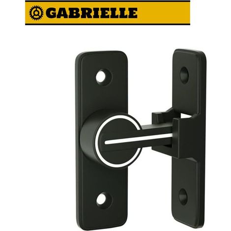 Serrure de porte intérieure coulissante éclairée, loquet à crochet de porte pivotant à 90°, pêne antivol à loquet, pour portes, fenêtres (90 degrés) (1/5)