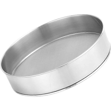Tamis à farine à mailles fines en acier inoxydable, passoire à farine manuelle, tamis à sucre rond pour gâteaux et pâtisserie (25 cm) (1/5)