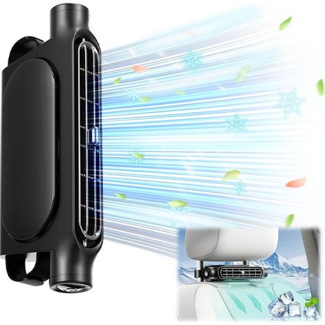 (Noir)Le dernier ventilateur de siège auto avec double Turbo conception de vent fort, 3 vitesses réglable USB ventilateur de dossier de voiture pour toutes les jeeps de voiture, camion de camping (1/5)