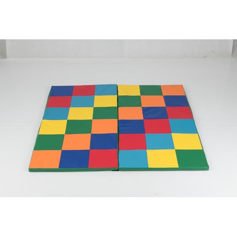 COSTWAY Tappeto Gioco Pieghevole, 144 x 144 cm, Tappetino Neonato con Pelle Impermeabile, Tappeto da Pavimento per Cameretta (Colorato)