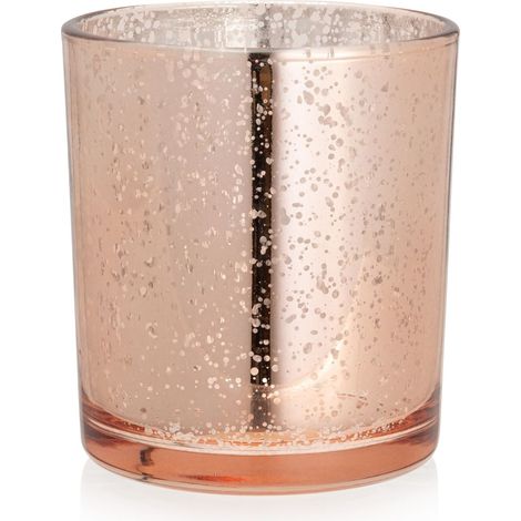 Candela in vetro rosa con puntini traslucidi, 200 ml