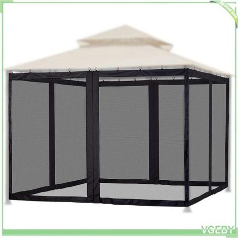 Moustiquaire pour terrasse - FAFEICY - 360x360x220 cm - Noir - 4 portes - Ventilation 4 côtés (1/5)