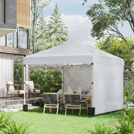 Tonnelle barnum de jardin pop-up pliant réglable en hauteur protection UV 30+ 2 parois latérales sac de transport inclus