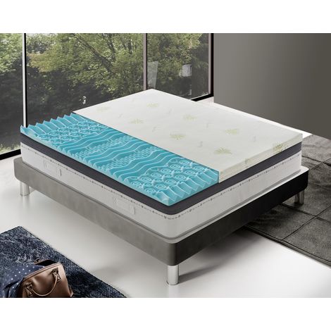 Stiffness Corrector Topper - 9 Komfortzonen - Abnehmbare Abdeckung - Aloe Vera Abdeckung 90x190