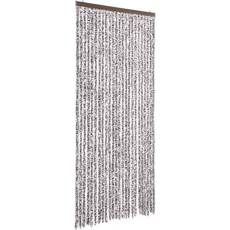 vidaXL Cortina mosquitera de chenilla marrón y beige 100x220 cm (1/2)