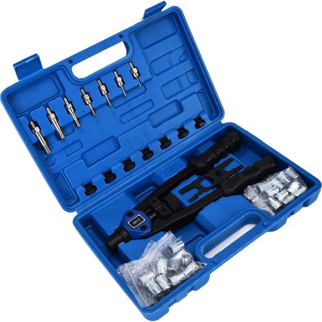 Lot de 126 pcs cloueur à rivets manuel outil de rivetage à main pour M3 M4 M5 M6 M8 M10 M12 (1/5)