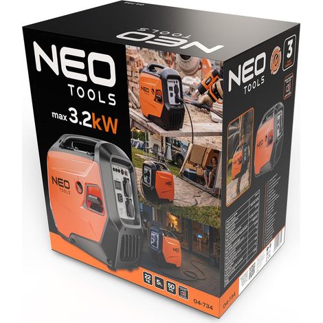 Generador inverter neo tools 3200 w, naranja/negro (1/5)