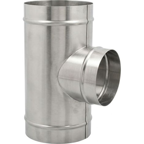 MAKA Raccordo a T 90° Codino MP Canna Fumaria Doppia Parete Inox Ø 100 mm (esterno 120) (1/5)