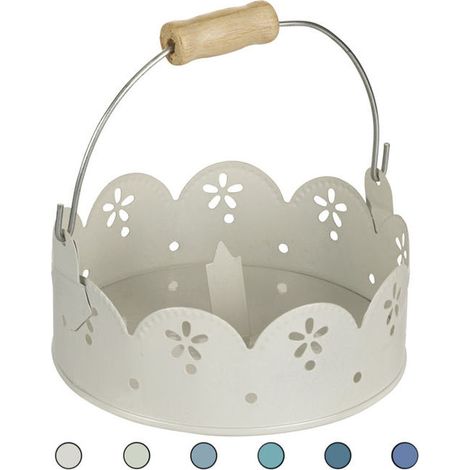 Shop Villa d'Este Home Tivoli 5909113 Mosquito coil con manico in legno e gancio bordo floreale forato e decorazione dentellata colore Blu