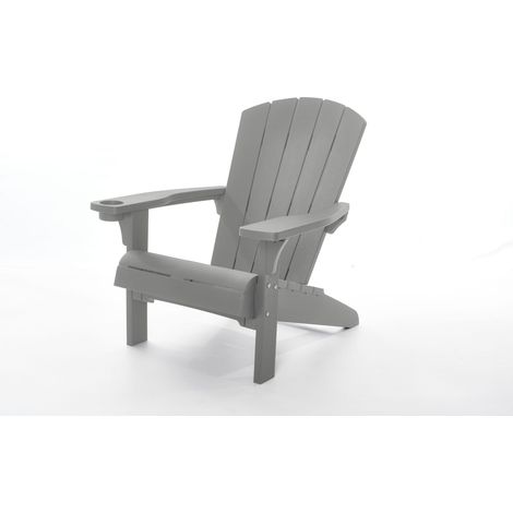 Keter Alpine Adirondack Chair Seat Sun Lounger Garden Light Grey (1/5)