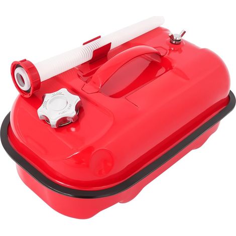 Metal Jerry Gerry Can, 10L 41x22x26Cm Heavy Duty Fuel Tank with Spout Red, Fuel Can with Fueling Pip for Fuel, Petrol, Diesel (1/5)