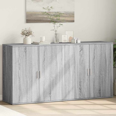 Sideboards 2 Stk. Grau Sonoma 79x38x80 cm Holzwerkstoff
