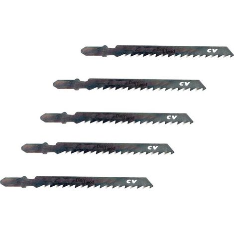 5 Lames Scie Sauteuse Universelle CV Lu. 75 x 4 mm TPI - Affûtée Avoyée - Pour Coupe Rapide de Bois - Diamwood
