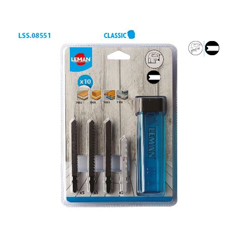 ASSORTIMENT 10 LAMES SCIE SAUTEUSE ATTACH.U - 8551.10 - LEMAN (1/2)