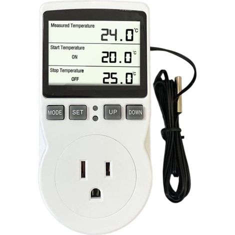 Thermostat à insertion - largement utilisé dans les serres, les incubateurs, les congélateurs, etc. - 1 unité, blanc (1/5)