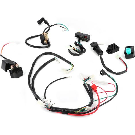 Kit de faisceau de câblage pour moteur à démarrage électrique, compatible avec les mini-motos, quads et VTT de 50 cc, 110 cc et 125 cc. (1/5)