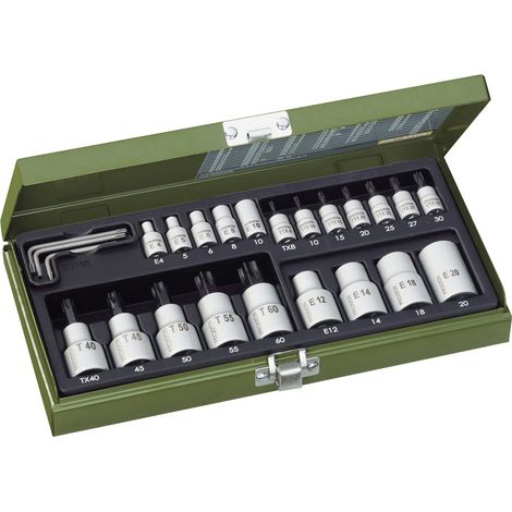 Serie di bussole torx con attacco da 1/4" 1/2" 24 pz Proxxon 23102 (1/5)