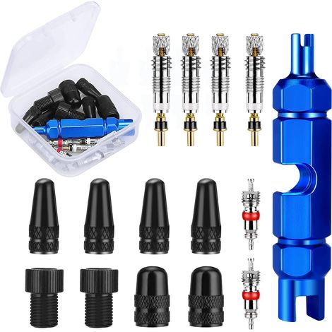 Kit de 15 obus de valve Presta, adaptateur de valve pour vélo, valve Presta française pour chambre à air de vélo VTT 15 Buc (1/5)