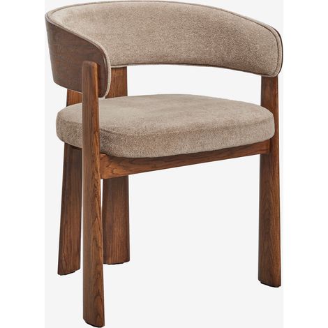 Silla de comedor con reposabrazos tapizada y en madera de roble Olea SKLUM       