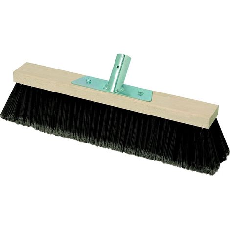 Balai Industriel en Bois sans poignée pour environnements industriels, 40 cm, Poils en PVC rigides durables – Lattes en Bois, Douille en Fer, Compatible avec poignée Pointe Conique ES470 (1/5)