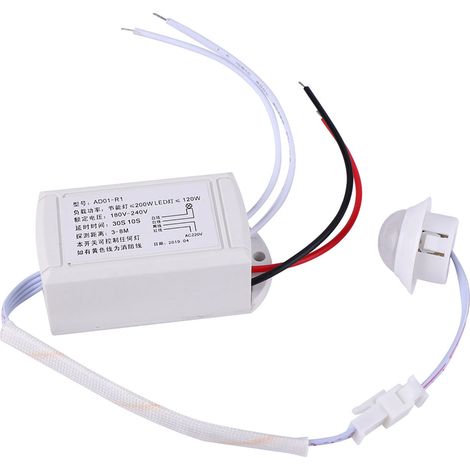 Interrupteur à détecteur de mouvement infrarouge pour ampoule LED 180V-240V (1/5)