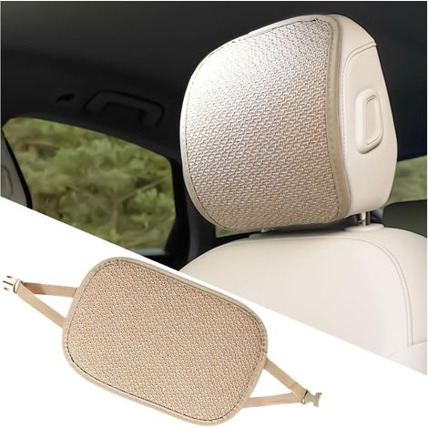 Waschbarer, elastischer Kopfstützenbezug, ölbeständig, beige