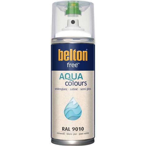 belton free Lackspray AQUAcolours 400 ml reinweiß seidenglanz Sprühlacke (1/3)