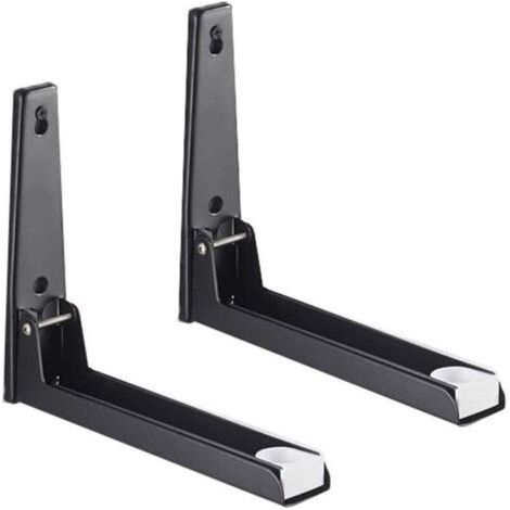 2 Pièces Supports Micro Ondes en Acier Inoxydable, Support Micro Ondes avec Bras Extensible, Support Mural Étagère pour Micro Ondes, pour Cuisine- (1/5)