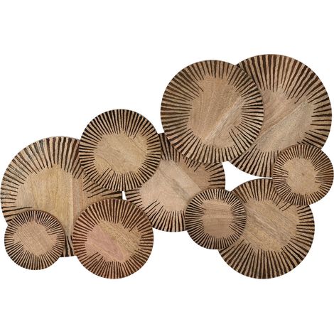 Decoracion Pared Mango 84X4,5X56 Circulos Natural (1/4)