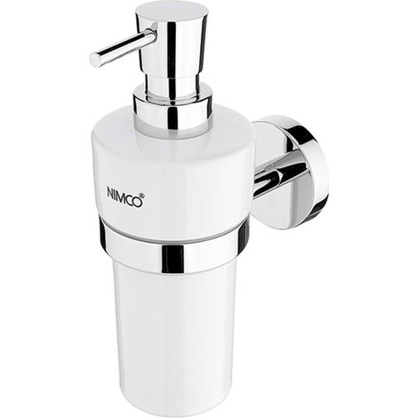 Nimco Unix - Seifenspender (Keramik) mit Halter, weiß / chrom UN 13031KN-T-26
