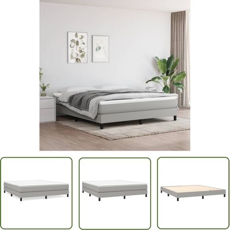 The Living Store Boxspringbett mit Matratze Hellgrau 180x200 cm Stoff - Boxspringbett - Doppelbett - Bettenrahmen - Matratze - Matratzenauflage (1/5)