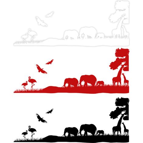 SAFARI - Adesivo murale wall sticker in vinile 55X140 cm - Colore: nero (1/2)