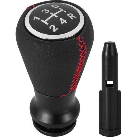 Pommeau Levier Vitesse Cuir Rouge Compatible Peugeot Citroen 106 107 205 206 C2 C3 C4 (1/4)