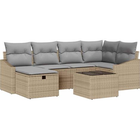 Maison Exclusive - Set di divani con cuscino 7 pcs polyrattan (1/5)