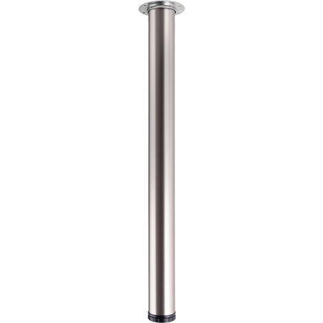 TS001 710/60 mm Tischbein aus mattem Nickel – verstellbar SANS MARQUE
