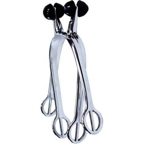 Speroni in acciaio inox con rotella in plastica nera 30 mm