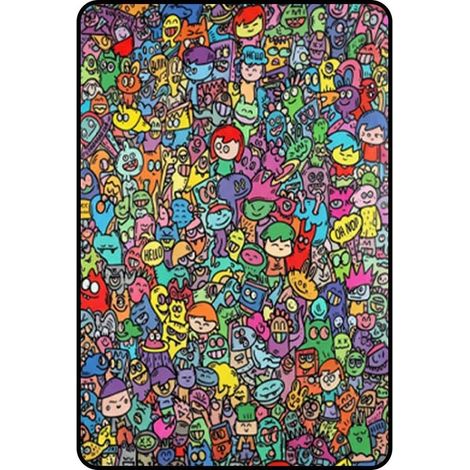 Couverture ÀColorierSoi-Même Plaids Canapé Lavables DIY 100 X 150 Cm Couverture À Colorier Artistique pour filles familles loisirs créatifs maternelle anniversaire vacances salon bureau (1/5)