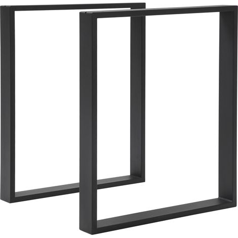 Set aus 2 rechteckigen Tischbeinen aus schwarzem Stahl, 72 cm hoch, modernes Design