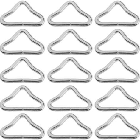 20 Pièces Haute Résistance Boucle Triangle Trampoline Métal Bague Triangulaire Boucle Anneau de Tapis de Trampoline Accessoires de Trampolines Pièces de Rechange pour Trampolines,20pcs, (1/5)
