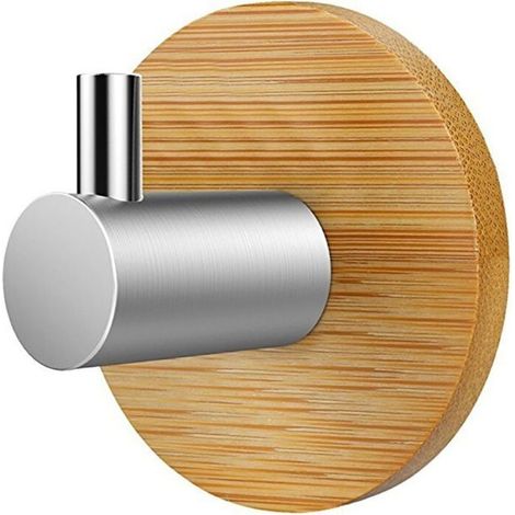 4 selbstklebende Haken, Wandhaken, für Bad, Küche, Büro, Tür, Holzfarbe, 4,931 cm (1/4)