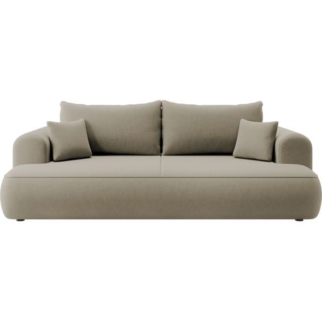 Selsey- Ovo Dreisitzer-Schlafsofa mit Stauraum, beiges Velours aus pflegeleichtem Stoff (1/5)