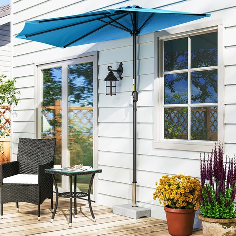 Pied parasol marbre socle 25kg 2 molettes serrage tube acier inoxydable 45x22,5x40cm, gris