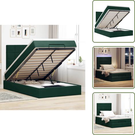 Coprimaterasso - vidaXL Struttura Letto Pouf con Materassi 120x200 cm Velluto - Luci a LED