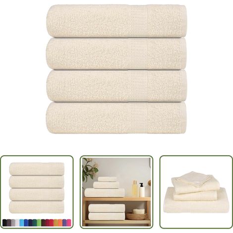 vidaXL Serviette de visage - Essuie-mains FROGN 4 pcs crème 50x100 cm 360 g/m² (1/5)