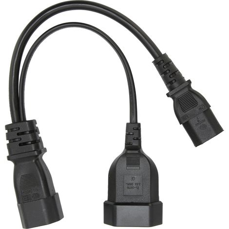 Câble de raccordement Y professionnel IEC320 C14 vers C13 avec prise EU, 12.6 pouces, 10A 250V (1/5)