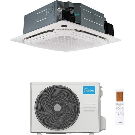 Midea Climatiseur Monosplit à Cassette Slim 4 Voies 55000 Btu Triphasé MCD2-55HRFNX(GA)+MOX630U-55HFN8-R(GA) R32 WiFi Opt. A++