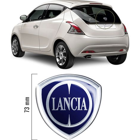 Lancia Adesivo 3D Ricambio Logo Scudetto Ufficiale - Confezione: POSTERIORE - Colore: COLOR