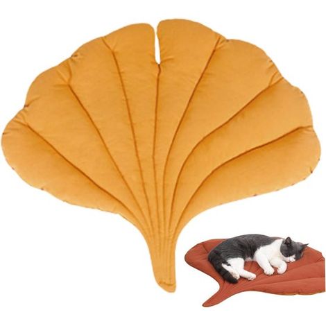 Katzenkissen in Blattform doppelseitige blattförmige Katzenmatte weiches waschbares flaches Katzenbett gefüllt mit PP-Baumwolle Haustiermatte und (1/5)